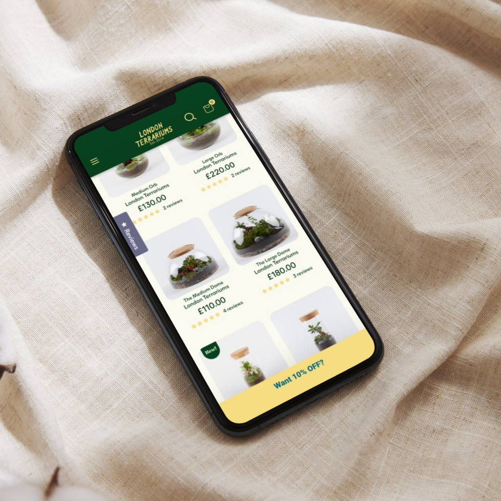 Shopify's Top 10 Small Business Websites: 8th Dial's Winning Web Design for London Terrariums