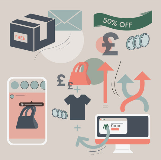 illustration showing upselling and cross-selling